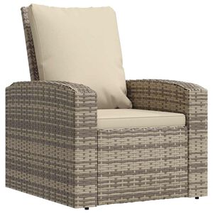 vidaXL Vrtni naslonjač s jastucima svjetlosmeđi od poliratana
