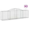 vidaXL Lučne gabionske ko&scaron;are 3 kom 300x50x80/100 cm pocinčano željezo