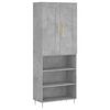 vidaXL Visoka komoda siva betona 69,5x34x180 cm od konstruiranog drva