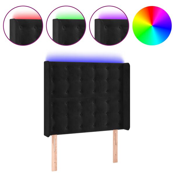 vidaXL LED uzglavlje crno 93x16x118/128 cm bar&scaron;unasto