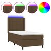 vidaXL Krevet box spring s madracem LED tamnosmeđi 90x190 cm tkanina