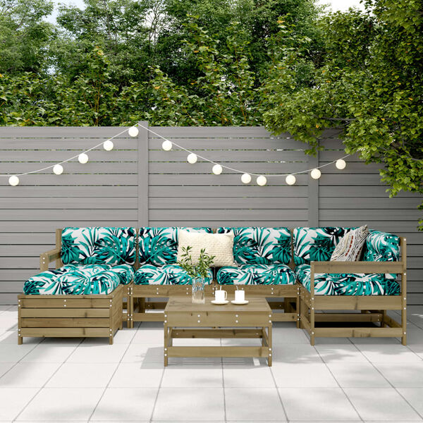 vidaXL 7-dijelni set vrtnih sofa od impregnirane borovine