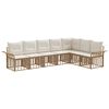 vidaXL Set vanjskih sofa 7 pcs Prirodna i krema bijela Poliester