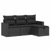 vidaXL 4-dijelni set vrtnih sofa od poliratana s jastucima crni