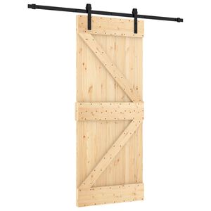 vidaXL Klizna vrata 85 x 210 cm Čvrsta borovina (neobrađena)