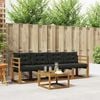 vidaXL Set vanjskih sofa s jastukom 5 pcs Prirodna i crna
