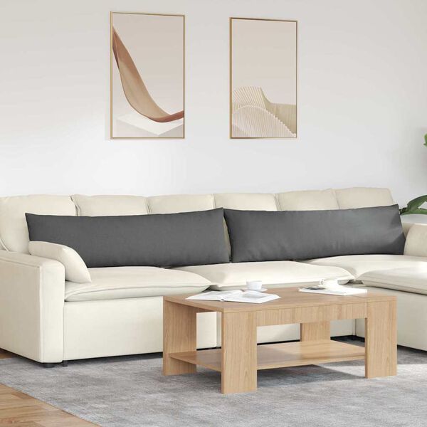 vidaXL Jastučići za sofu 2 pcs Tamno siva 145 x 40 cm tkanina