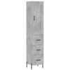vidaXL Visoka komoda siva betona 34,5x34x180 cm od konstruiranog drva
