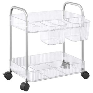 vidaXL Kolica za pohranu 2 nivoa prozirna 37x28x43,5 cm akril