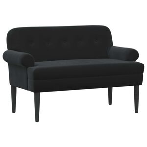 vidaXL Ljubavni kauč s gumbima Crna 120 x 66 x 78 cm Bar&scaron;un