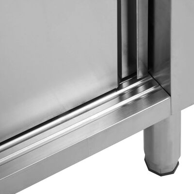 vidaXL Radni stolovi s kliznim vratima 2 kom 200x50x(95-97)cm cm čelik