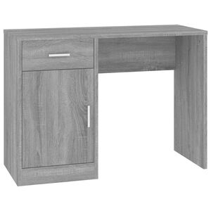vidaXL Radni stol s ladicom i ormarićem sivi hrast 100x40x73 cm drveni