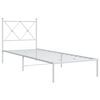vidaXL Metalni okvir krevet bez madraca s uzglavljem bijeli 75x190 cm