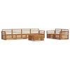 vidaXL Set vanjskih sofa 7 pcs Prirodna Čvrsto drvo akacije