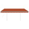 vidaXL Automatska tenda sa stupovima 4 x 3 m narančasto-smeđa