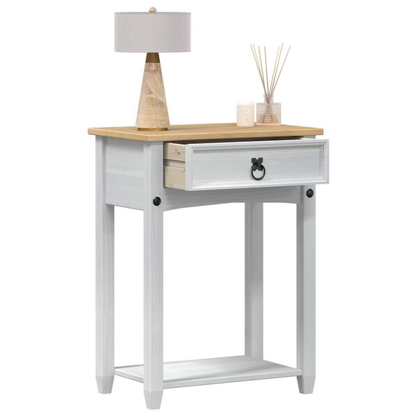 vidaXL Konzolni stol Bijelo 55 x 35 x 73 cm Čvrsto borovo drvo