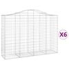 vidaXL Lučne gabionske ko&scaron;are 6 kom 200x50x140/160cm pocinčano željezo