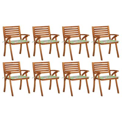 vidaXL Vrtne stolice s jastucima 8 kom od masivnog drva bagrema