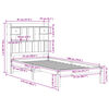 vidaXL Krevet s regalom za knjige bez madraca bijeli 75x190cm borovina