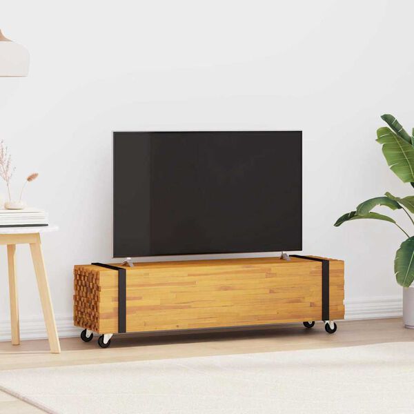 vidaXL TV stalak Smeđa 110 x 30 x 30 cm Čvrsto teak drvo