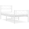 vidaXL Metalni okvir kreveta uzglavlje i podnožje bijeli 100x200 cm