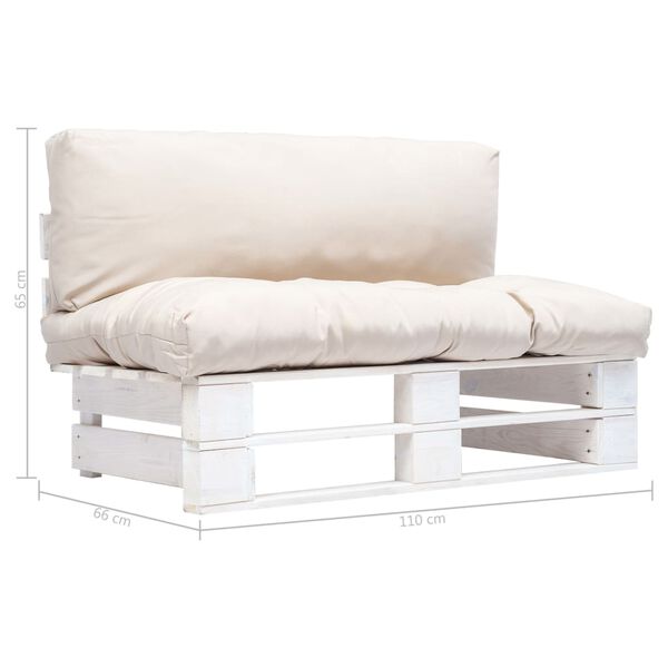 vidaXL Vrtna sofa od paleta od borovine s jastucima boje pijeska