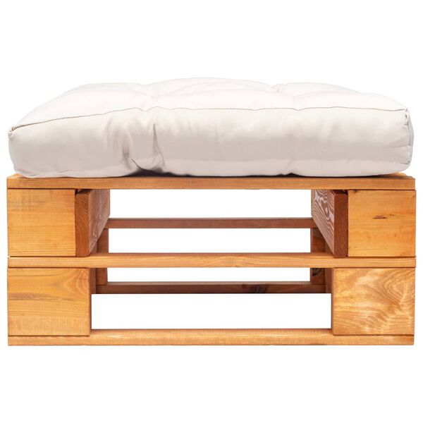 vidaXL Vrtni otoman od paleta s jastukom boje pijeska drveni boja meda