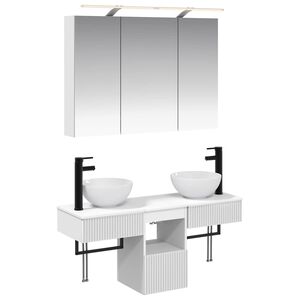 vidaXL Set ormarića za kupaonicu 4 pcs Bijela 100 x 14,5 x 70 cm