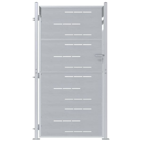 vidaXL Vrtna vrata Srebrno 96 x 200 cm Nehrđajući čelik