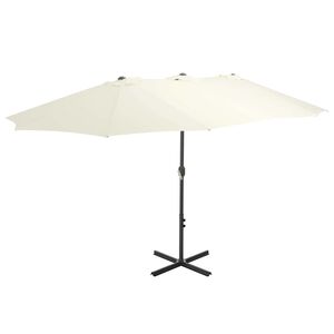 vidaXL Vanjski suncobran s aluminijskim stupom 460 x 270 cm pje&scaron;čani