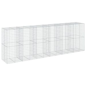 vidaXL Gabionska ko&scaron;ara s poklopcem 600x100x200 cm pocinčano željezo