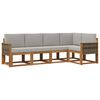 vidaXL Set vanjskih sofa 5 kom. Prirodna i svjetlosiva Poliester