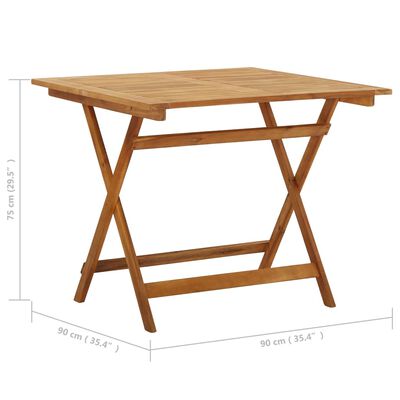 vidaXL Sklopivi vrtni stol 90 x 90 x 75 cm od masivnog bagremovog drva