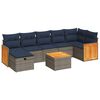 vidaXL 8-dijelni set vrtnih sofa od poliratana s jastucima sivi