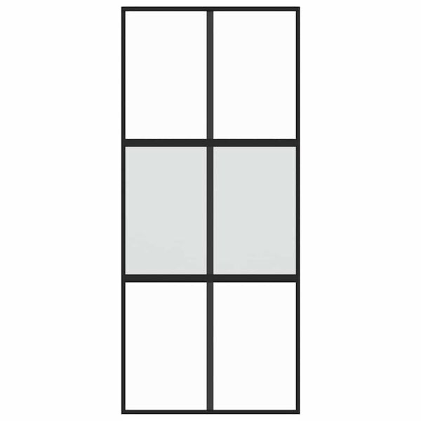 vidaXL Klizna vrata crna 90 x 205 cm od kaljenog stakla i aluminija