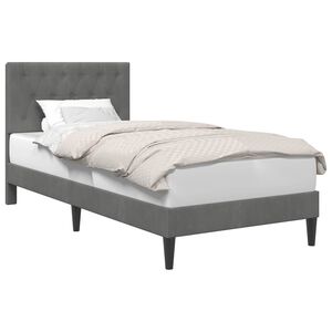 vidaXL Krevetna konstrukcija s uzglavljem Tamnosiva 90 x 190 cm Bar&scaron;un