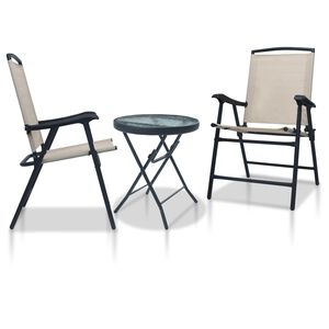vidaXL 3-dijelni bistro set krem čelični