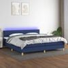 vidaXL Krevet box spring s madracem LED plavi 200x200 cm od tkanine