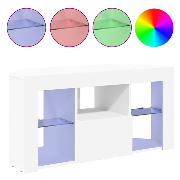 vidaXL Kotni LED TV ormar Bijelo 100 x 40 x 50 cm Konstruirano drvo