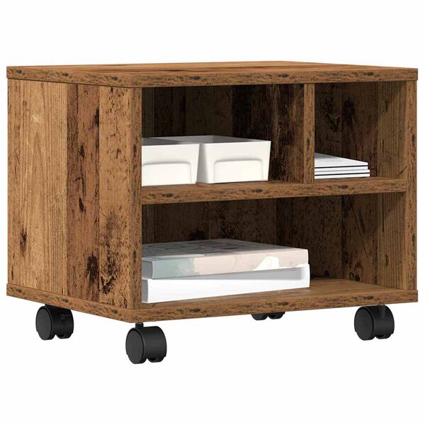 vidaXL Držač za printer Staro drvo 41 x 32 x 33.5 cm Konstruirano drvo