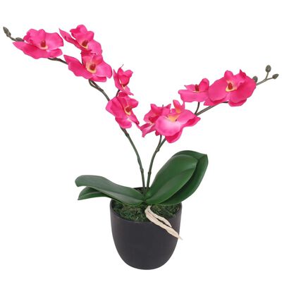 vidaXL Umjetna orhideja s posudom 30 cm crvena
