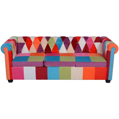 vidaXL 2-dijelni set sofa Chesterfield od tkanine