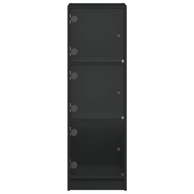 vidaXL Visoka komoda sa staklenim vratima crna 35 x 37 x 109 cm