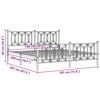 vidaXL Metalni okvir kreveta uzglavlje i podnožje bijeli 180x200 cm