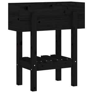 vidaXL Vrtna sadilica crna 62 x 30 x 69 cm od masivne borovine