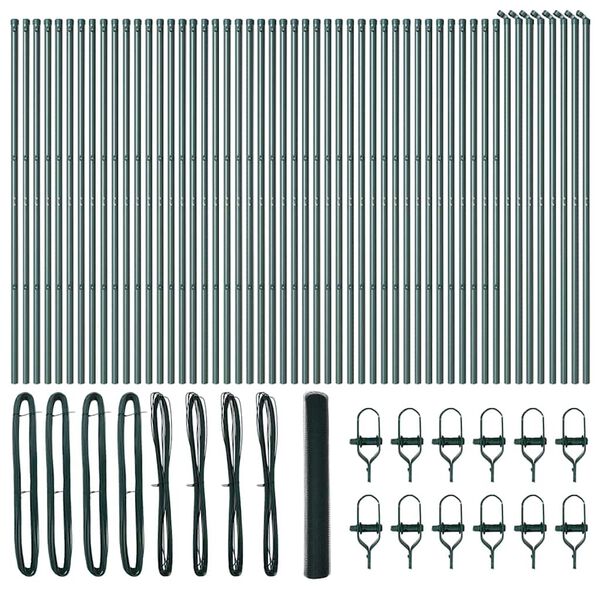 vidaXL Stup za ogradu Zelena 100 x 1 m (25 mm mreža) Čelik i PVC