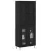 vidaXL Highboard Crni hrast 69,5 x 34 x 180 cm Konstruirano drvo