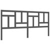vidaXL Okvir za krevet s uzglavljem sivi 200 x 200 cm od masivnog drva