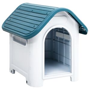 vidaXL Kućica za pse plava 59 x 75 x 66 cm od polipropilena