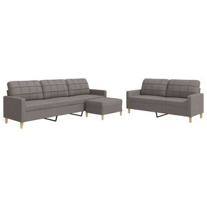 vidaXL 3-dijelni set sofa s tabureom smeđesivi od tkanine